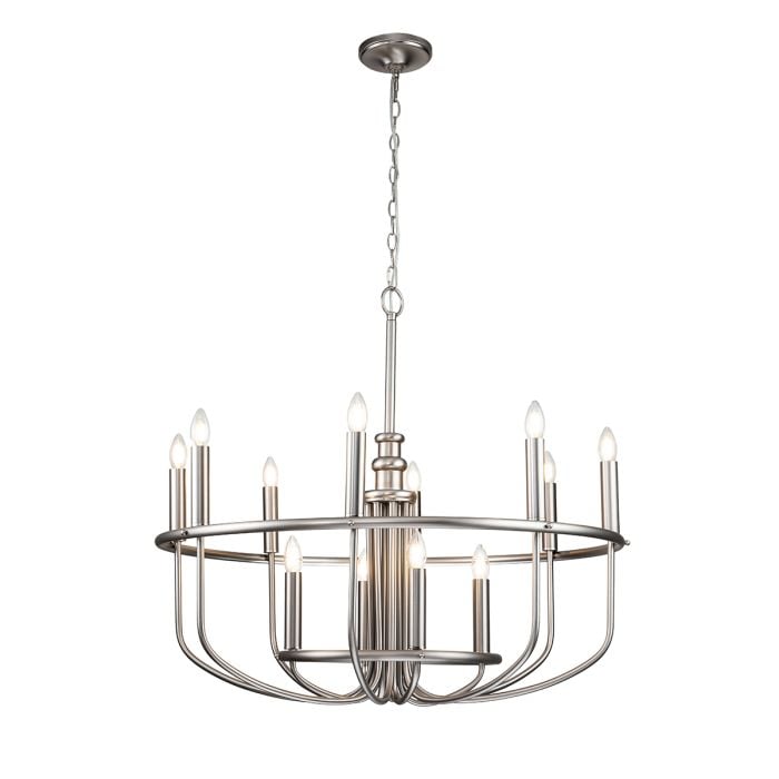 elstead lighting Capitol Hill 12 Light Chandelier - Brushed Nickel