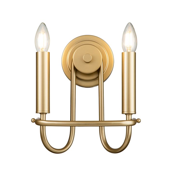 elstead lighting Capitol Hill 2 Light Wall light - Painted Natural Brass
