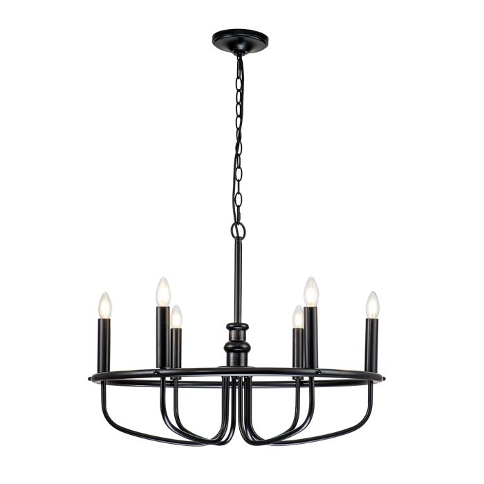 elstead lighting Capitol Hill 6 Light Chandelier - Black