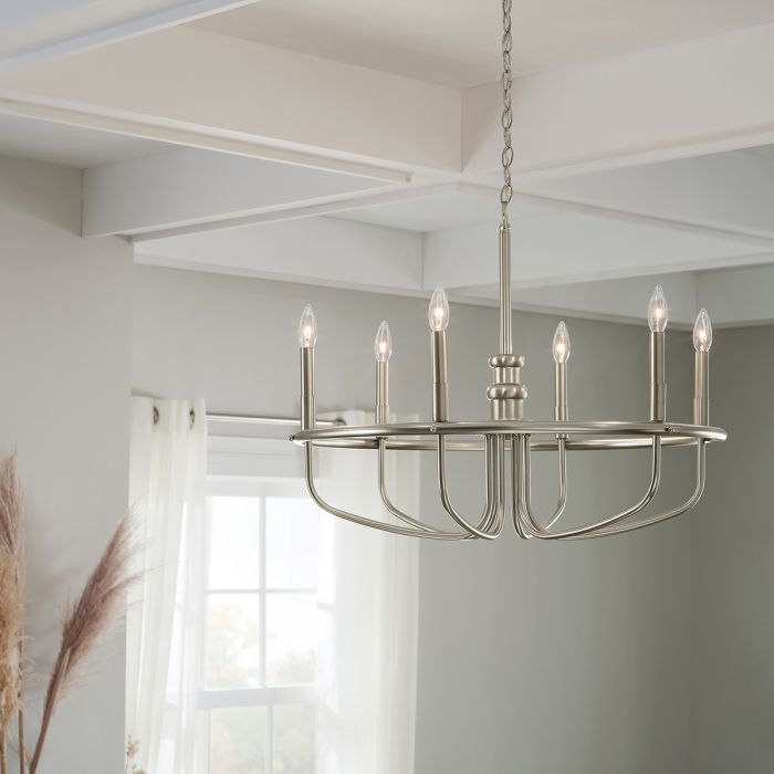 Elstead Lighting Capitol Hill 6 Light Chandelier - Brushed Nickel