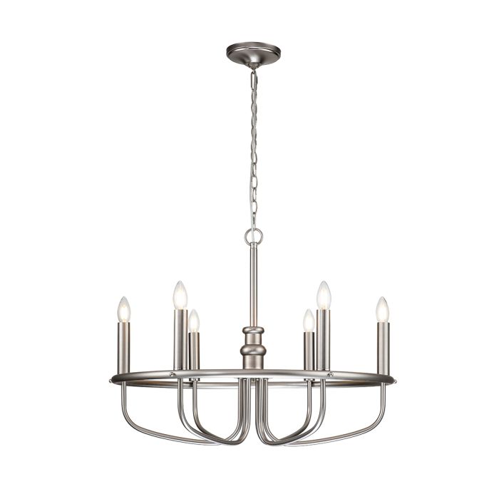 elstead lighting Capitol Hill 6 Light Chandelier - Brushed Nickel