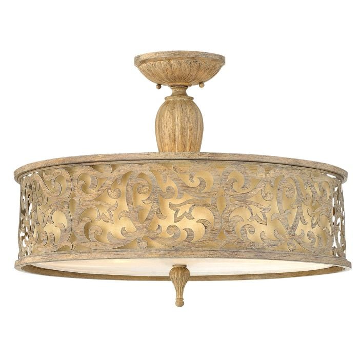 Elstead Lighting Carabel 3 Light Large Semi-Flush - Brushed Champagne