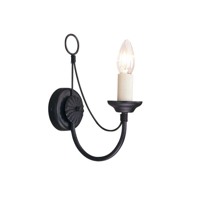 elstead lighting Carisbrooke 1 Light Wall Light - Black
