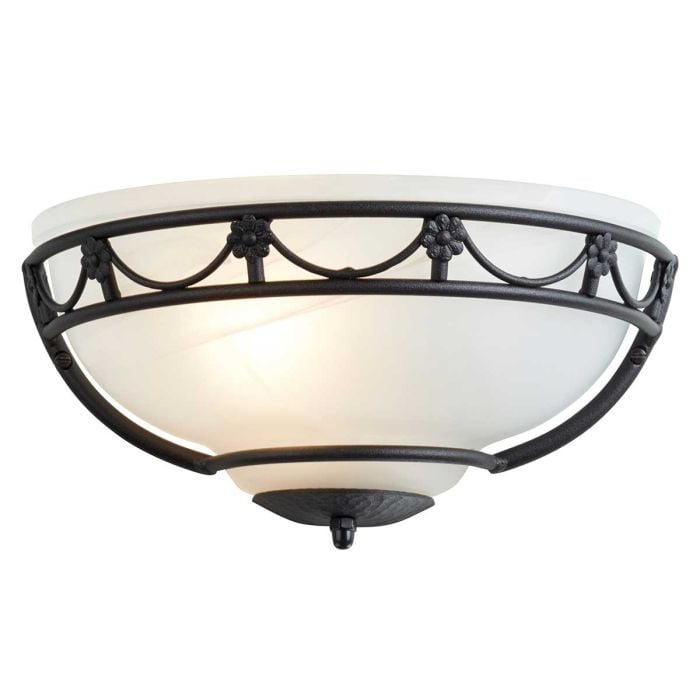 elstead lighting Carisbrooke 1 Light Wall Uplighter - Black