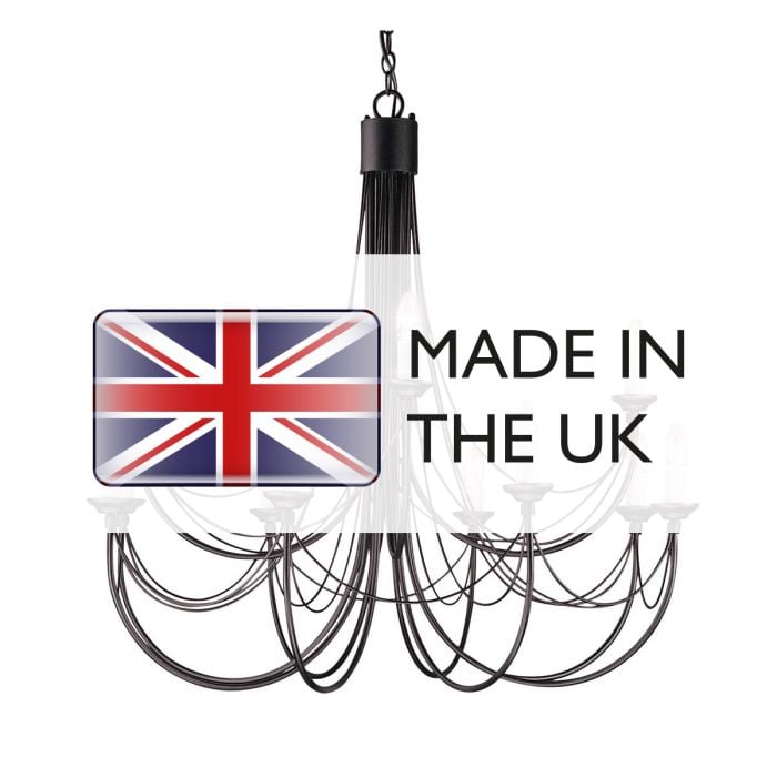 Elstead Lighting Carisbrooke 12 Light Chandelier - Black