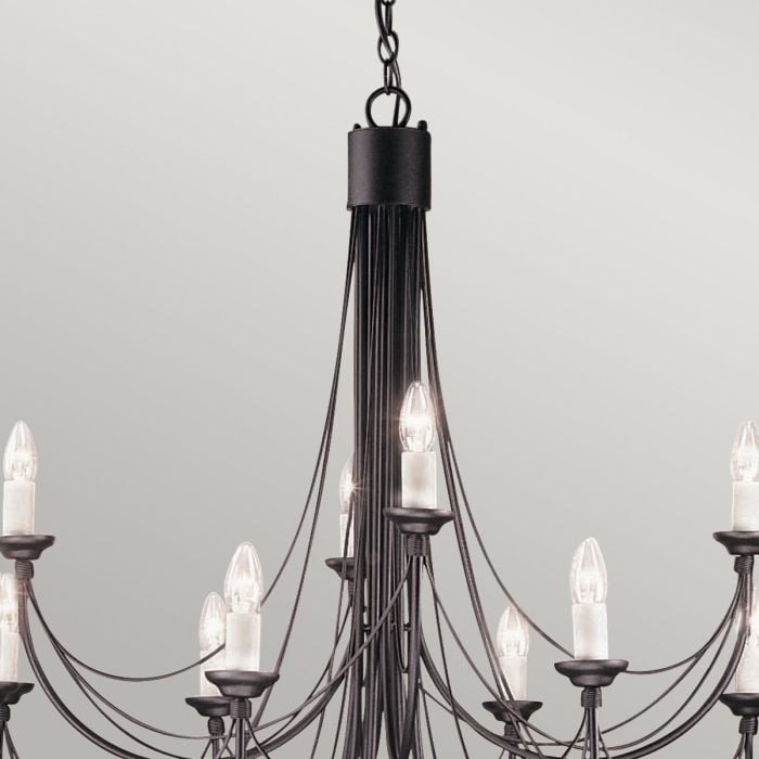 Elstead Lighting Carisbrooke 12 Light Chandelier - Black