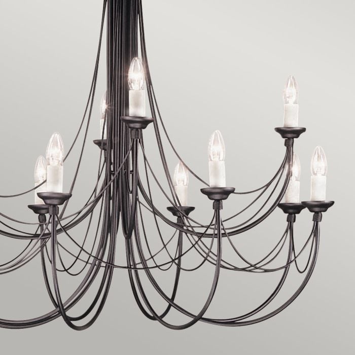 Elstead Lighting Carisbrooke 12 Light Chandelier - Black