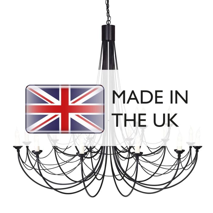 Elstead Lighting Carisbrooke 18 Light Chandelier - Black