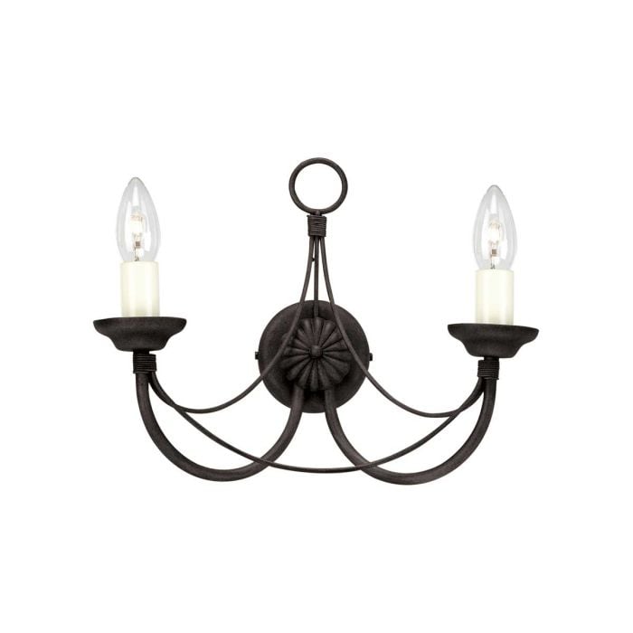 elstead lighting Carisbrooke 2 Light Wall Light - Black