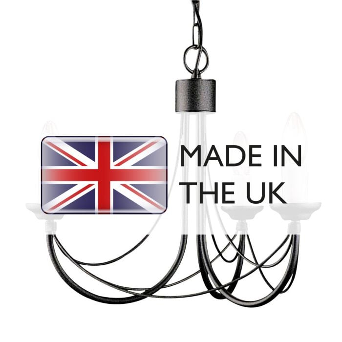 Elstead Lighting Carisbrooke 3 Light Chandelier - Black