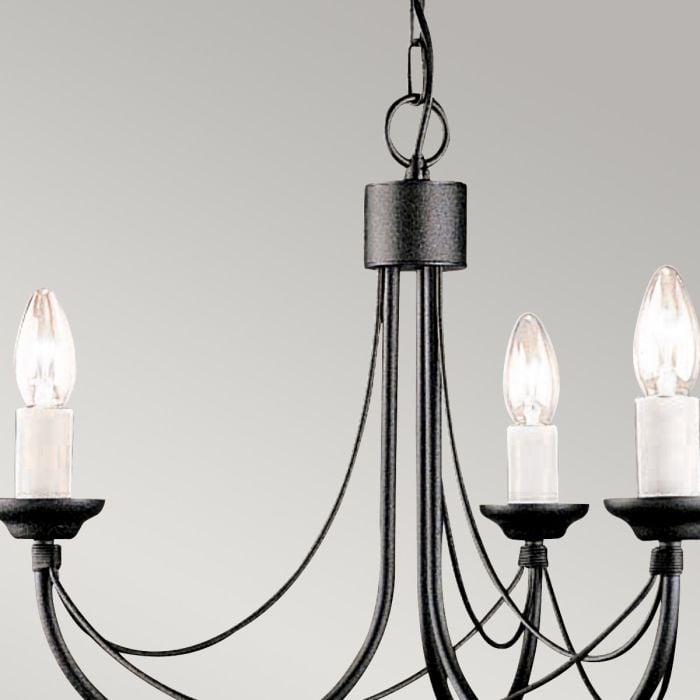 Elstead Lighting Carisbrooke 3 Light Chandelier - Black
