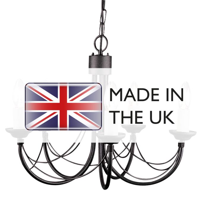 Elstead Lighting Carisbrooke 5 Light Chandelier - Black