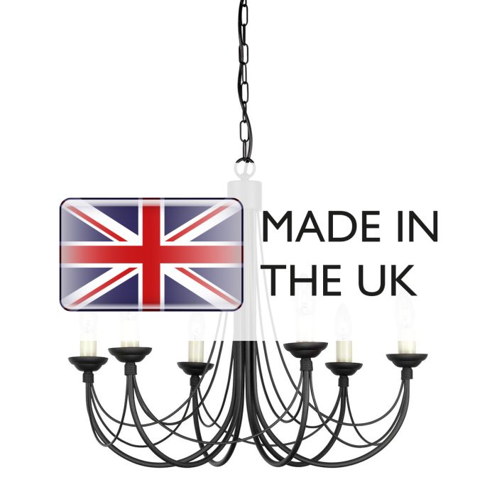 Elstead Lighting Carisbrooke 6 Light Chandelier - Black