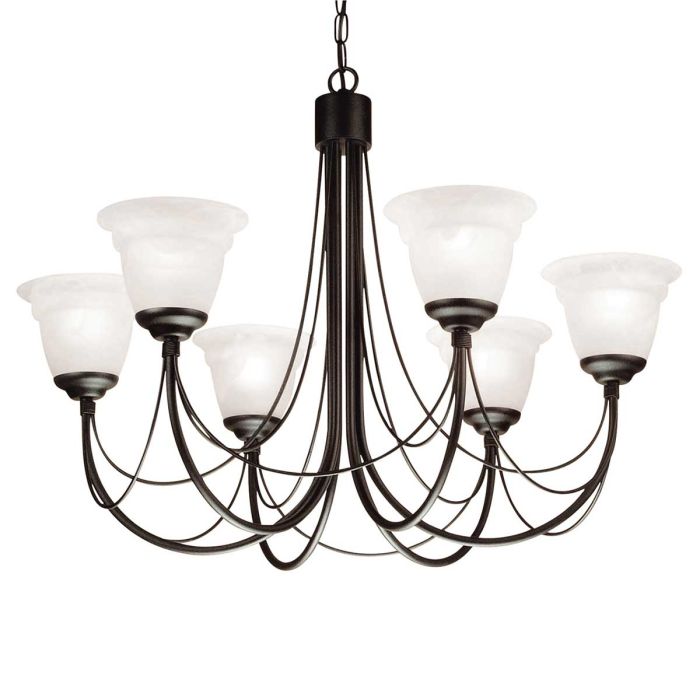 Elstead Lighting Carisbrooke 6 Light Chandelier - Black