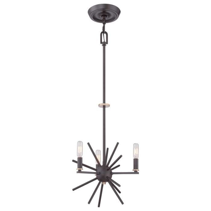 elstead lighting Carnegie 3 Light Chandelier - Western Bronze