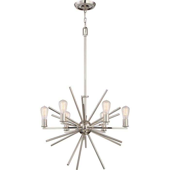 elstead lighting Carnegie 6 Light Chandelier - Imperial Silver