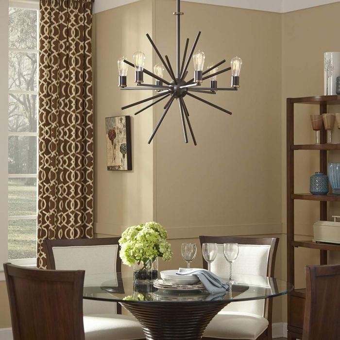 Elstead Lighting Carnegie 6 Light Chandelier - Western Bronze