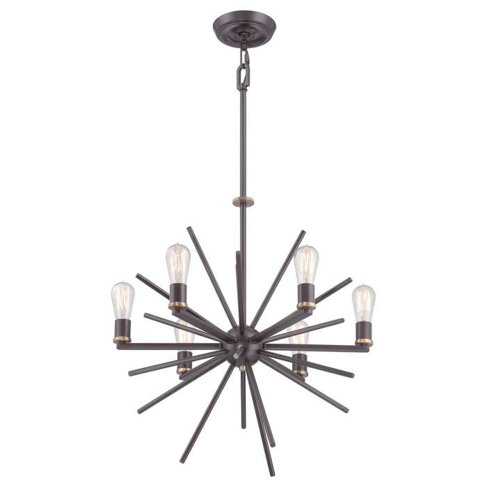 elstead lighting Carnegie 6 Light Chandelier - Western Bronze