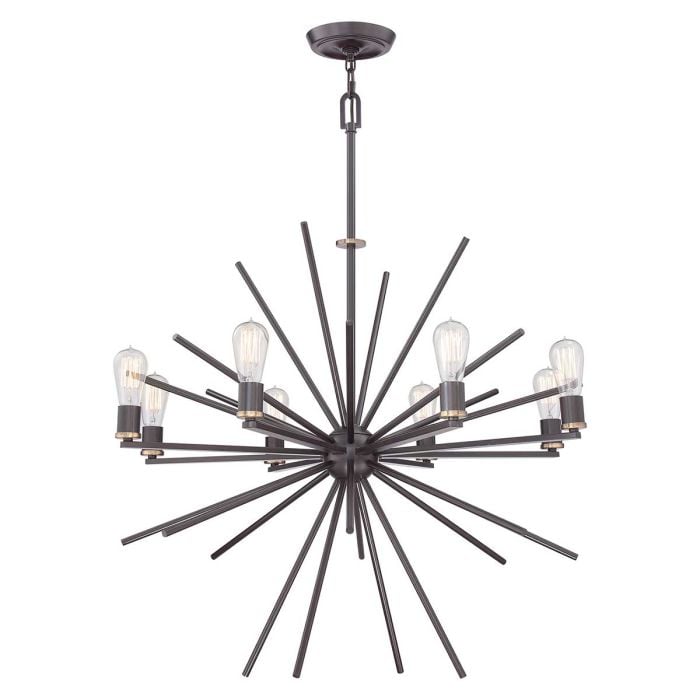 elstead lighting Carnegie 8 Light Chandelier - Western Bronze
