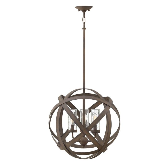 elstead lighting Carson 3 Light Outdoor Chandelier - Vintage Iron
