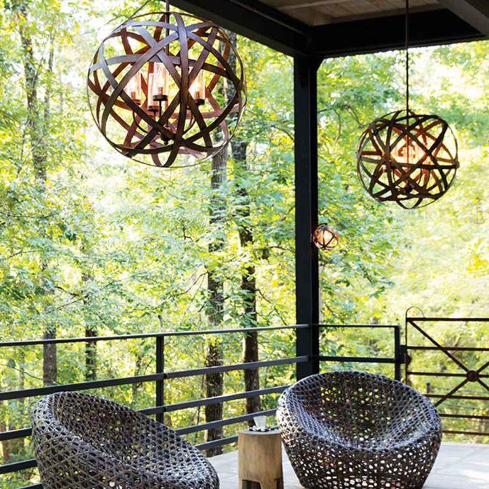 Elstead Lighting Carson 5 Light Outdoor Chandelier - Vintage Iron