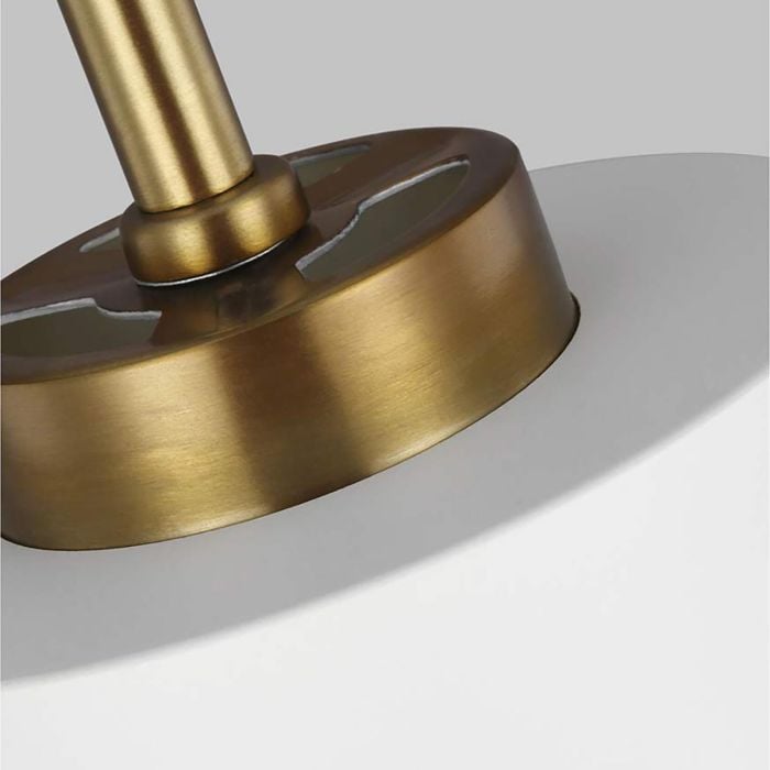 Elstead Lighting Carter 1 Light Pendant - Matte White With Brass Accents