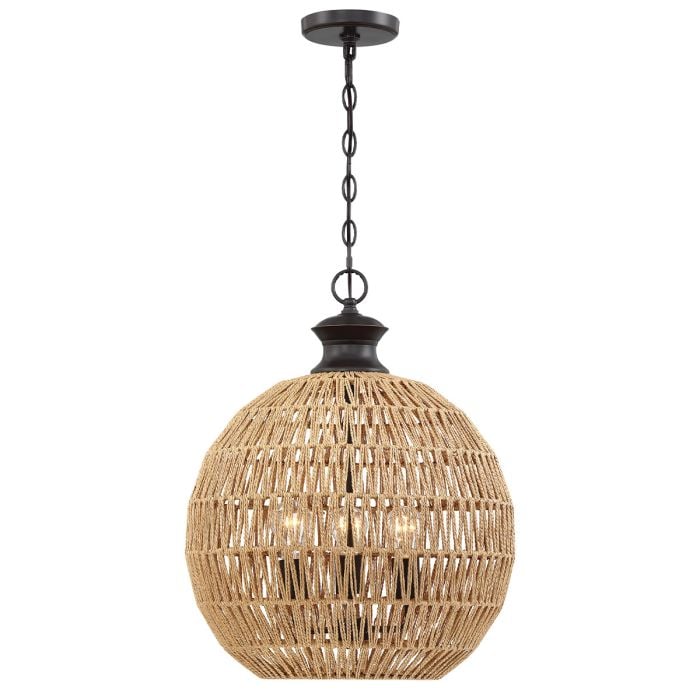 Elstead Lighting Casablanca 3 Lt Pendant - Palladian Bronze
