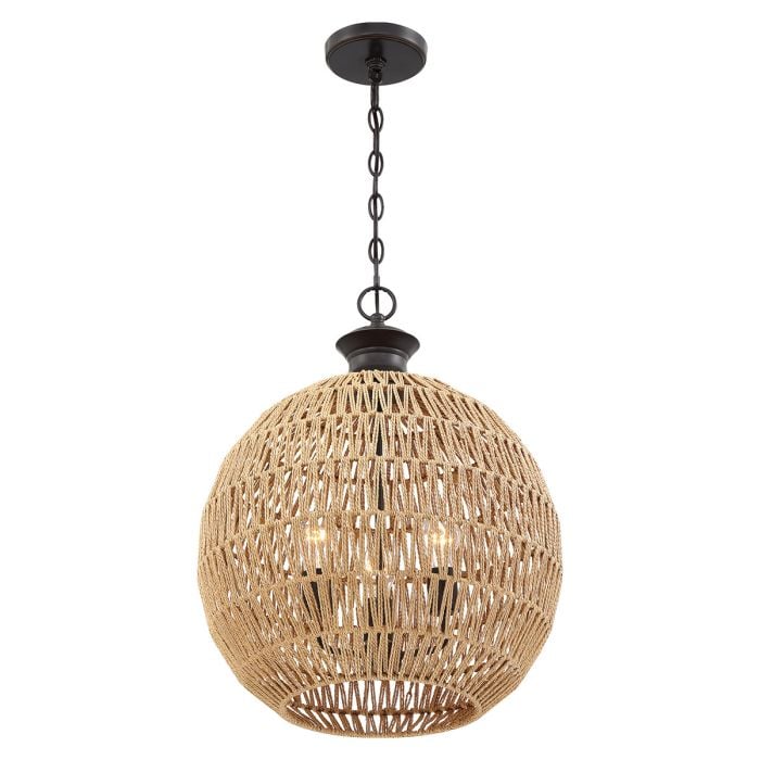 Elstead Lighting Casablanca 3 Lt Pendant - Palladian Bronze