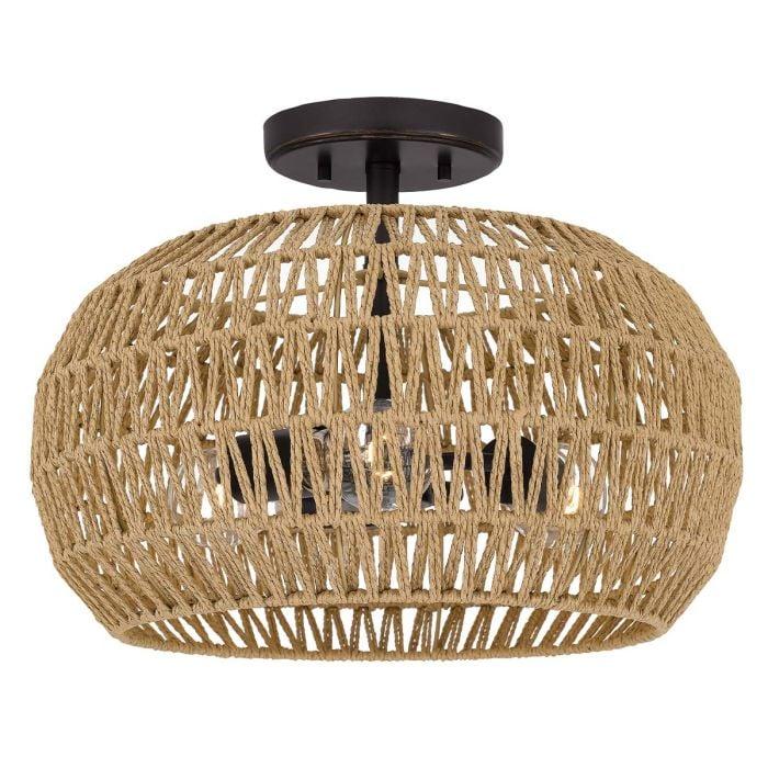 elstead lighting Casablanca 3 lt Semi Flush - Palladian Bronze
