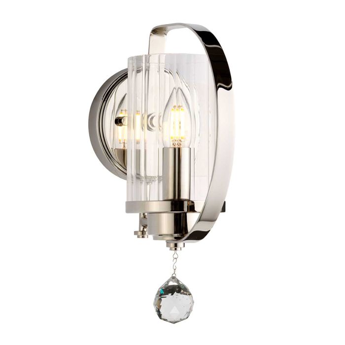 elstead lighting Cassie 1 Light Wall Light - Polished Nickel Plated