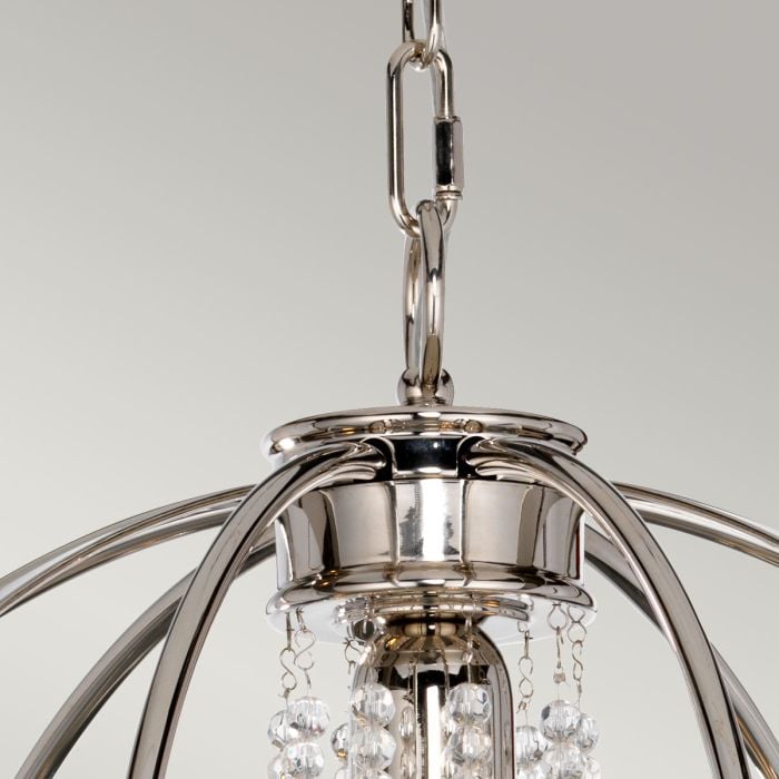 Elstead Lighting Cassie 4 Light Chandelier - Polished Nickel Plated