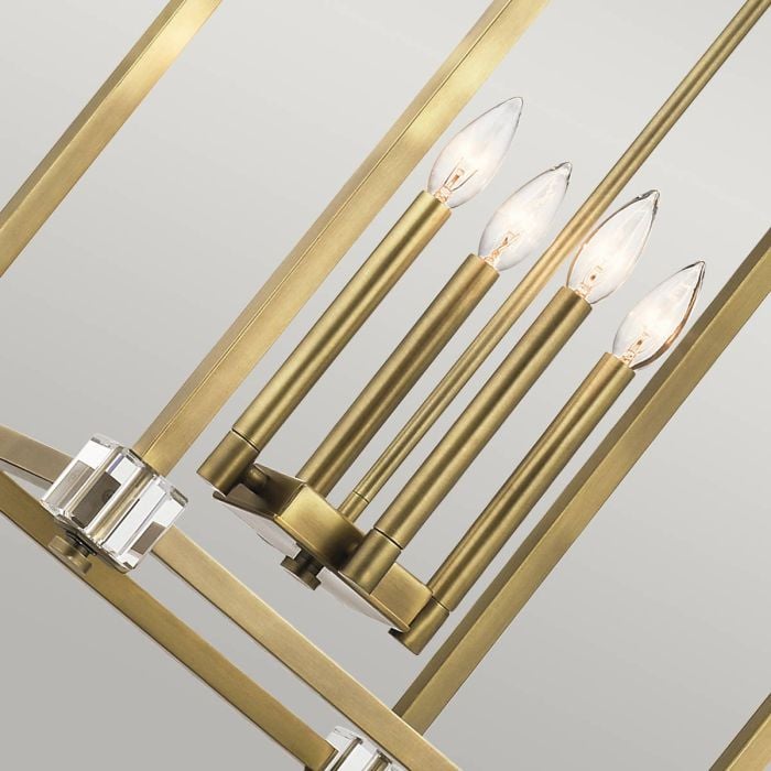 Elstead Lighting Cayden 4 Light Large Pendant - Natural Brass