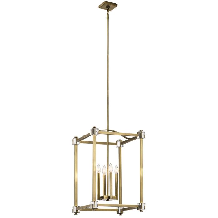 elstead lighting Cayden 4 Light Large Pendant - Natural Brass