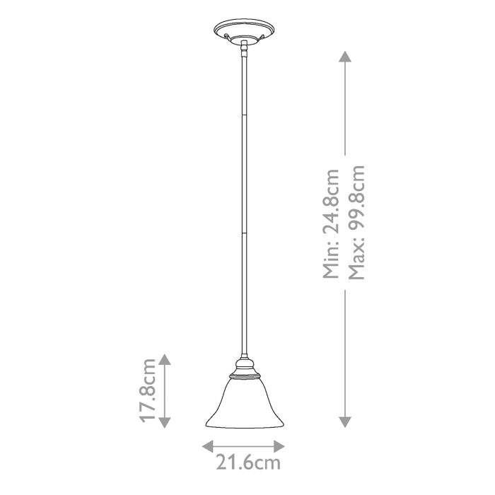 Elstead Lighting Cello 1 Light Mini Pendant - Antique Bronze