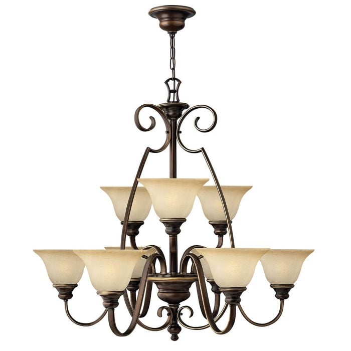 elstead lighting Cello 9 Light Chandelier - Antique Bronze