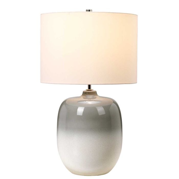 elstead lighting Chalk Farm Table Lamp - Light Grey / Chalk White with Ivory Shade
