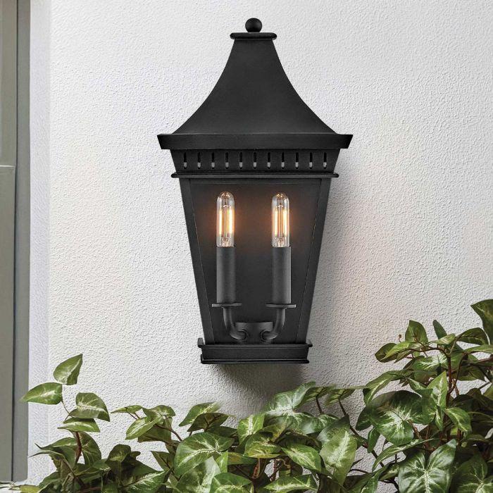 Elstead Lighting Chapel Hill Outdoor Half Wall Lantern - Museum Black