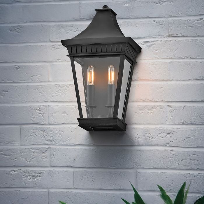 Elstead Lighting Chapel Hill Outdoor Half Wall Lantern - Museum Black
