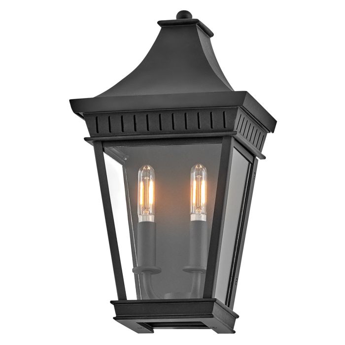 elstead lighting Chapel Hill Outdoor Half Wall Lantern - Museum Black