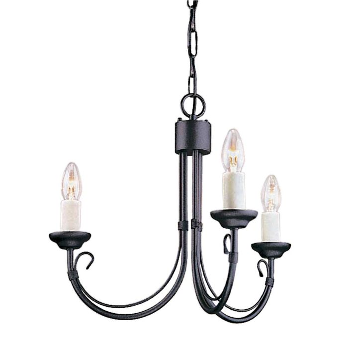 elstead lighting Chartwell 3 Light Chandelier - Black
