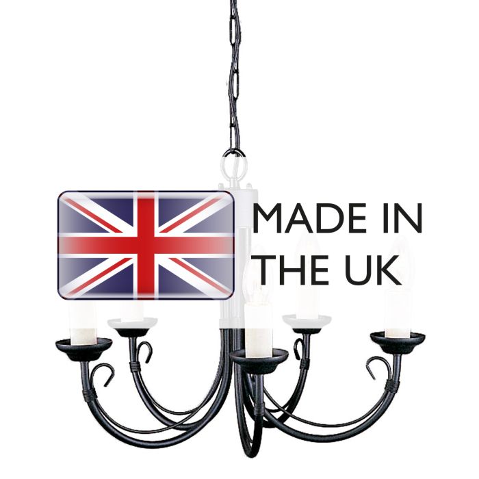 Elstead Lighting Chartwell 5 Light Chandelier - Black