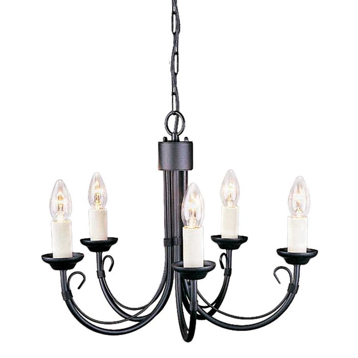 elstead lighting Chartwell 5 Light Chandelier - Black