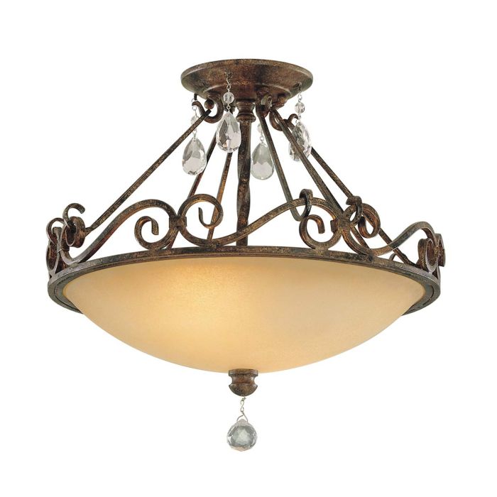 elstead lighting Chateau 2 Light Semi-Flush Light - Mocha Bronze