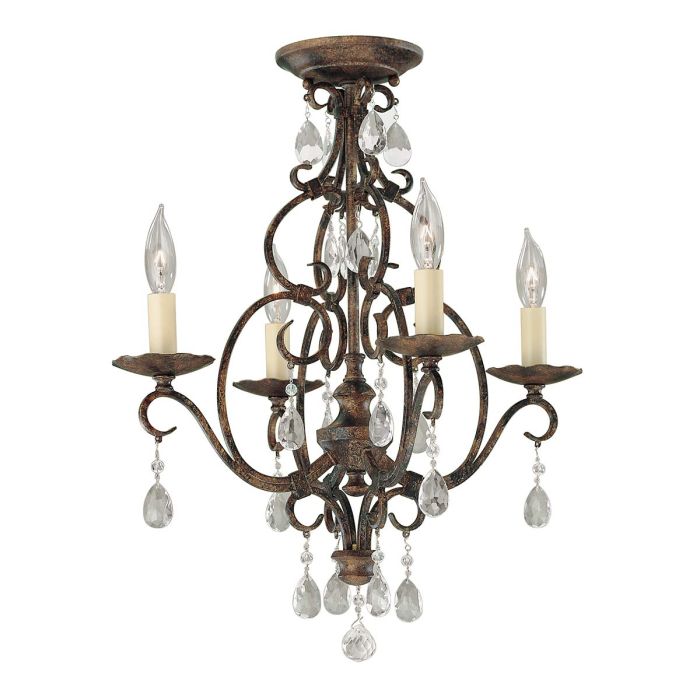 Elstead Lighting Chateau 4 Light Chandelier - Mocha Bronze