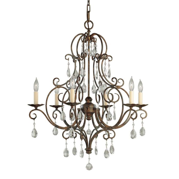 elstead lighting Chateau 6 Light Chandelier - Mocha Bronze