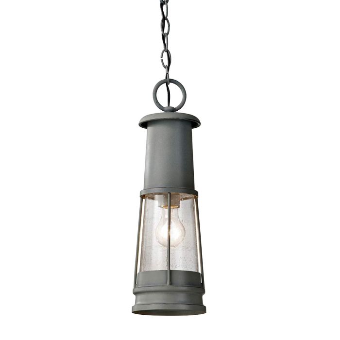 elstead lighting Chelsea Harbor 1 Light Chain Lantern - Storm Cloud
