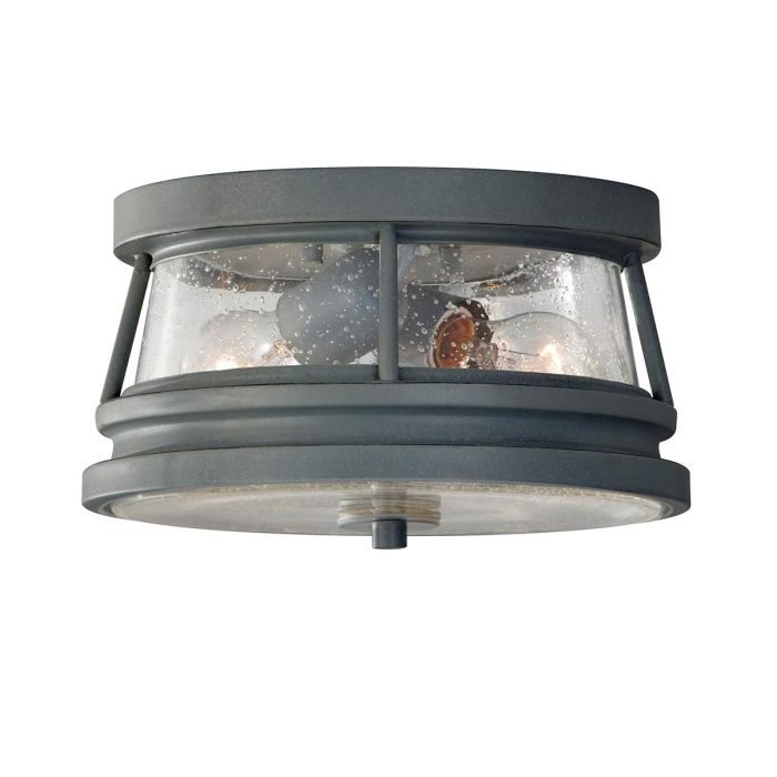 elstead lighting Chelsea Harbor 2 Light Flush Lantern - Storm Cloud