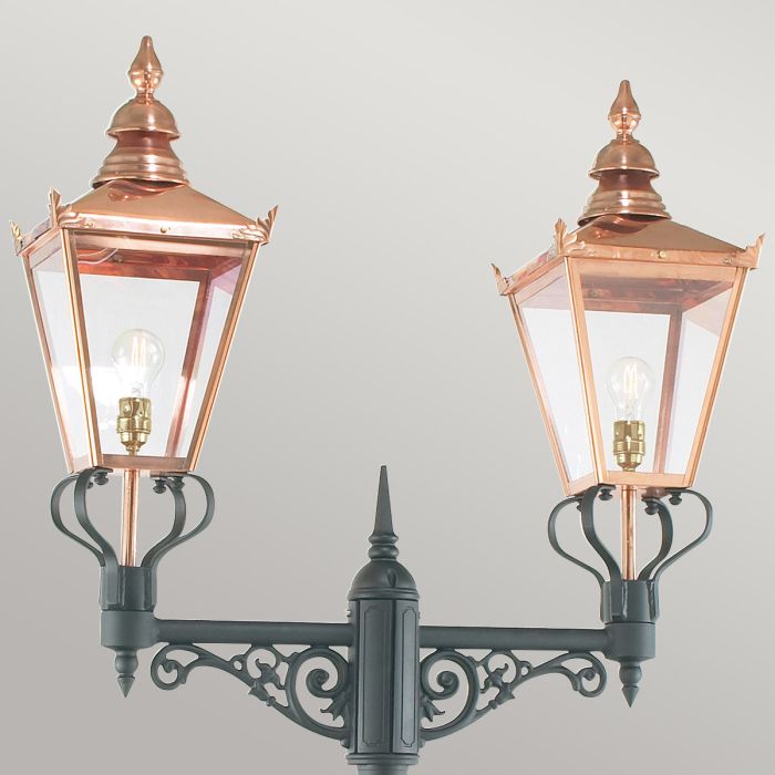 Elstead Lighting Chelsea Twin Head Lamp Post - Copper & Black