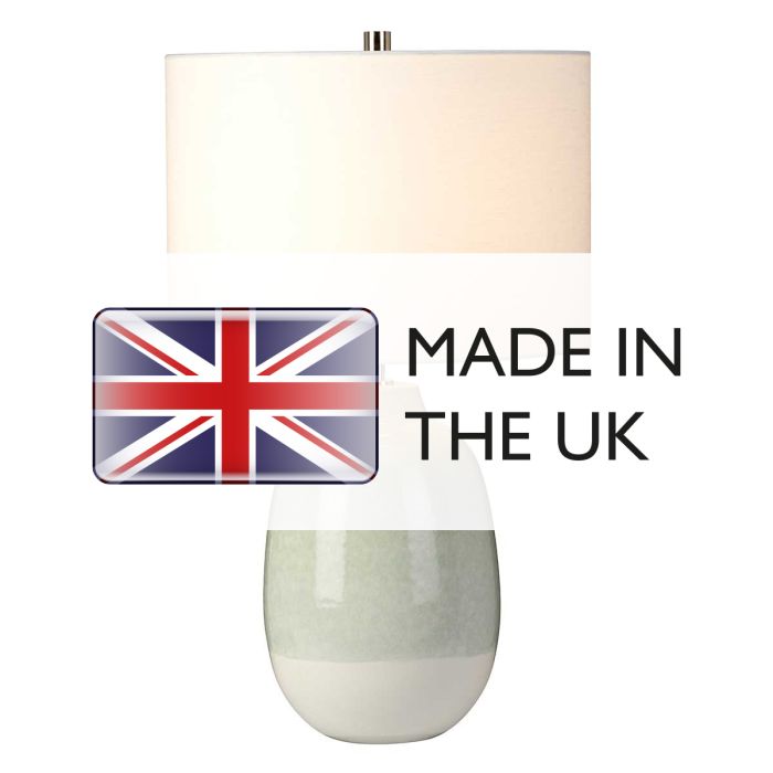 Elstead Lighting Chelsfield 1 Light Table Lamp - Pale Green And White With White Shade