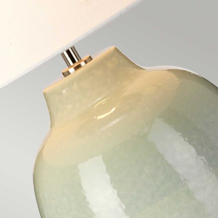Elstead Lighting Chelsfield 1 Light Table Lamp - Pale Green And White With White Shade